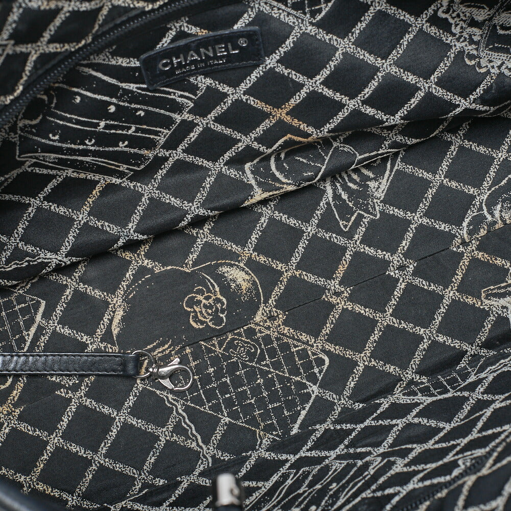 CHANEL Tote Bag Cambon Logo Large Lambskin Black Gold-Tone Hardware Pre-Owned - Vintage La Charme