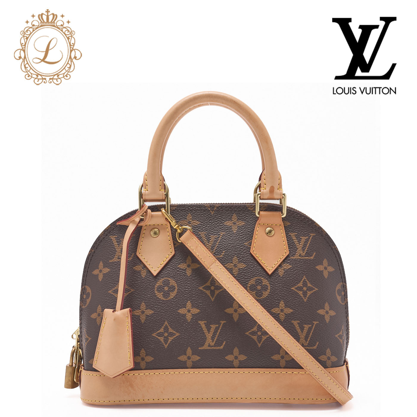 Louis Vuitton Shoulder Bag, Monogram Alma BB, Brown, Gold-Tone Hardware, Pre-Owned - Vintage La Charme