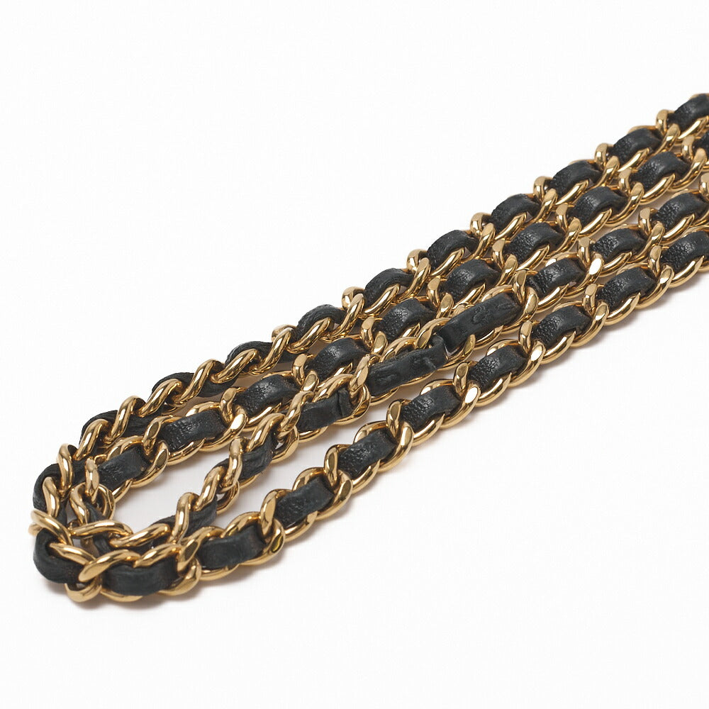 CHANEL Chain Wallet Matelasse Lambskin Black Gold-Tone Hardware Pre-Owned - Vintage La Charme