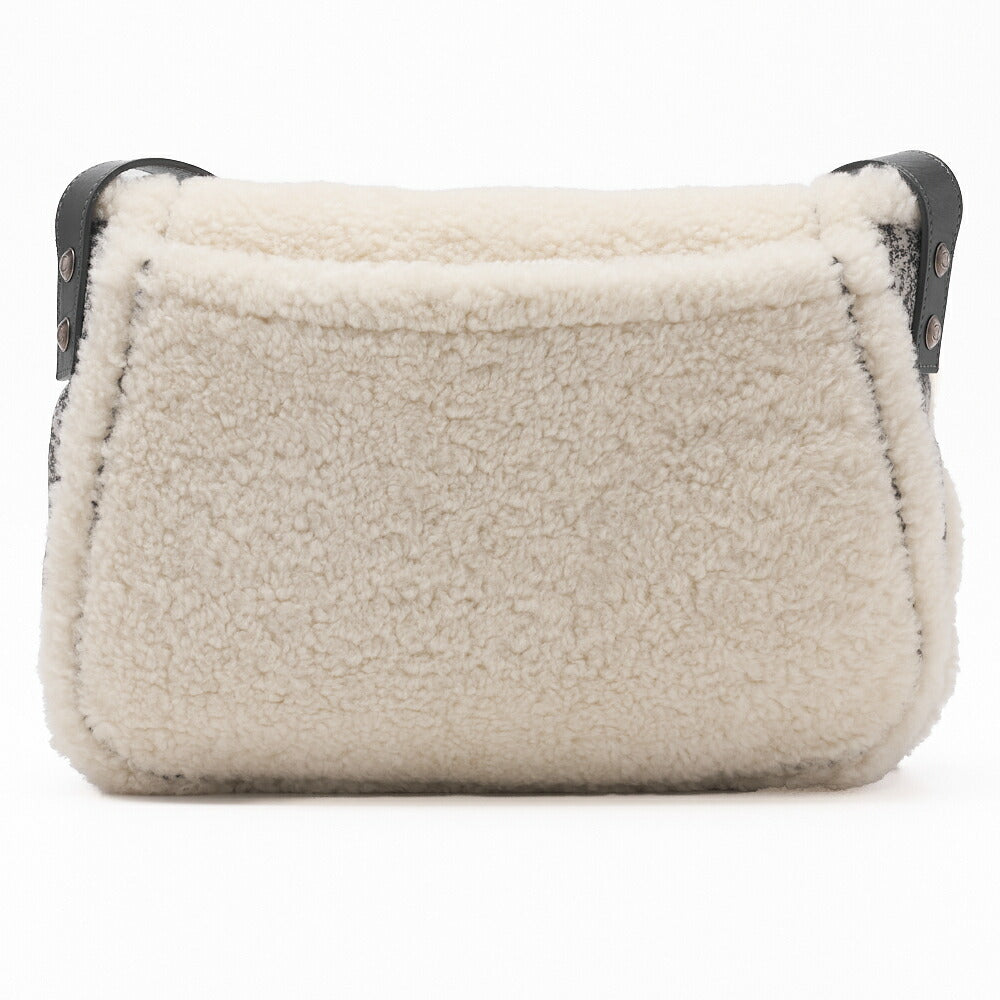 CHANEL Shoulder Bag Coco Mark Mouton Fur White Gray Silver-Tone Hardware Pre-Owned - Vintage La Charme