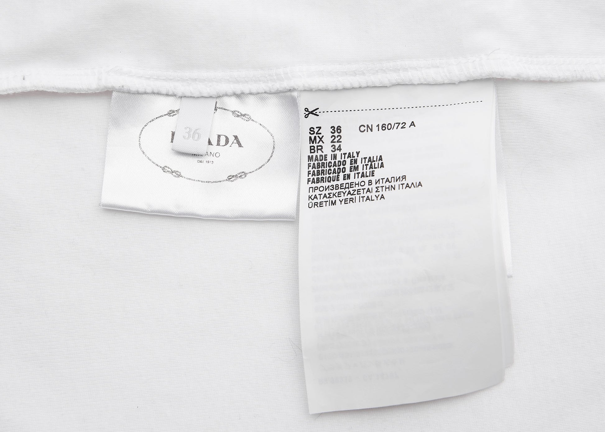 Prada Jersey Dress, Cut-and-Sew, Cotton, White, Pre-Owned - Vintage La Charme