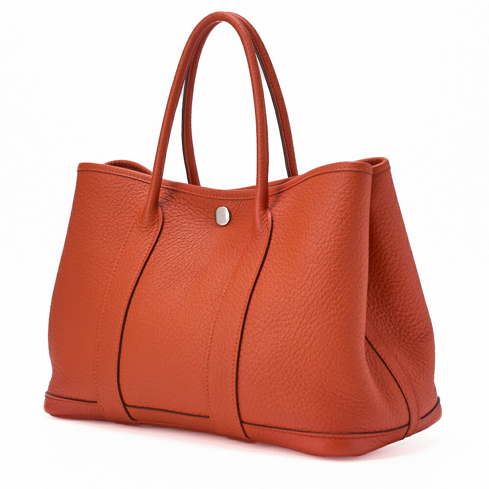 HERMES Garden Party Shoulder Bag, TPM, Negonda, Capucine, Silver-Tone Hardware, Pre-Owned - Vintage La Charme