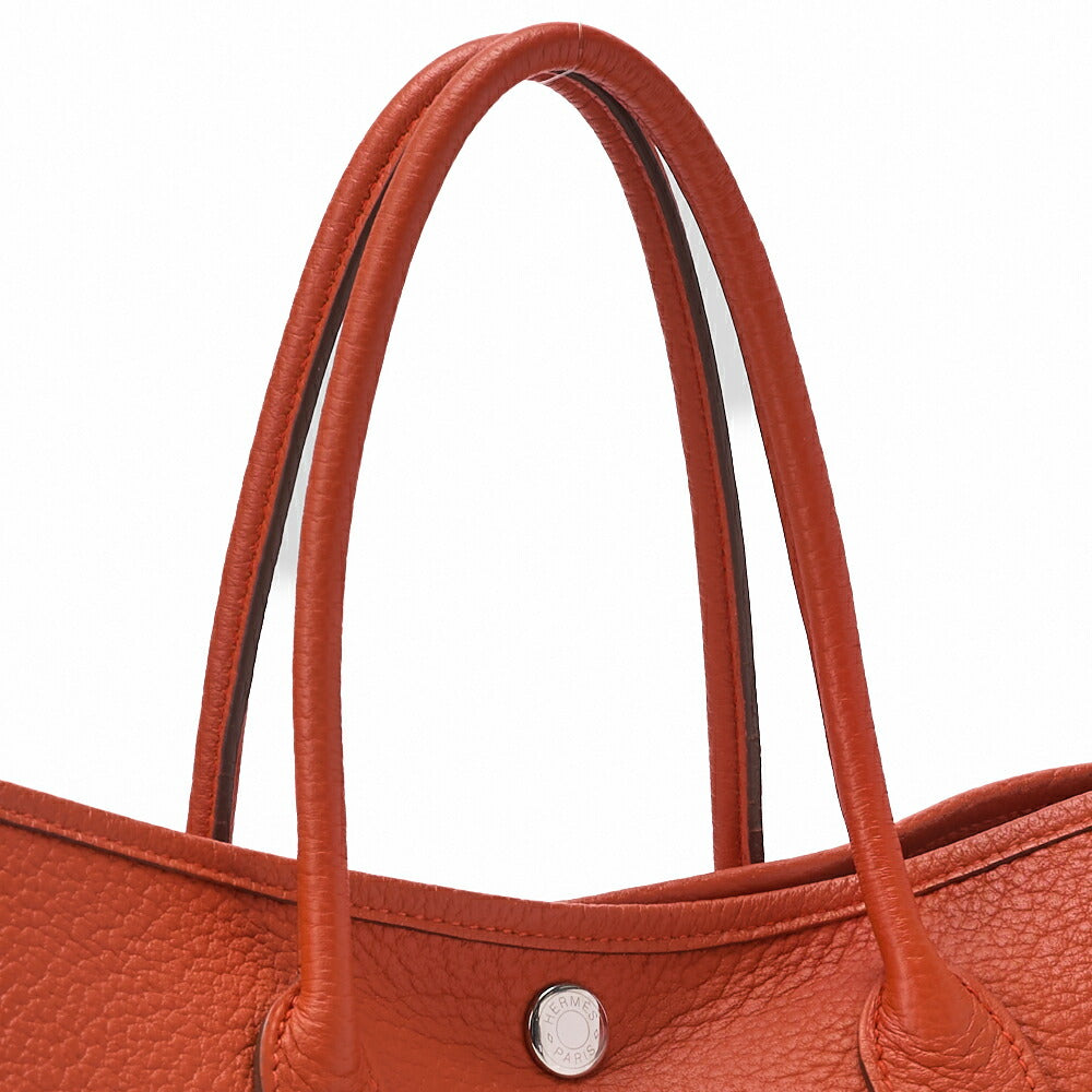 HERMES Garden Party Shoulder Bag, TPM, Negonda, Capucine, Silver-Tone Hardware, Pre-Owned - Vintage La Charme