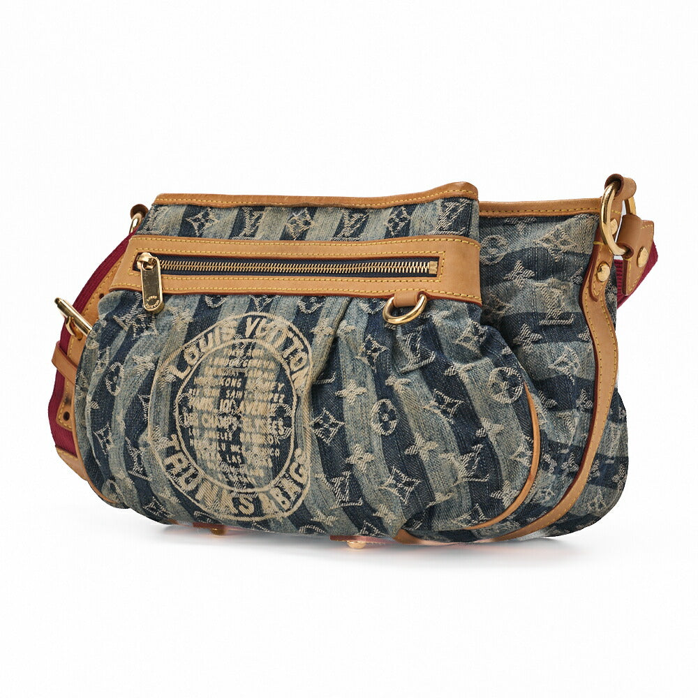 Louis Vuitton Shoulder Bag, Monogram Denim, Blue, Gold-Tone Hardware, Pre-Owned - Vintage La Charme