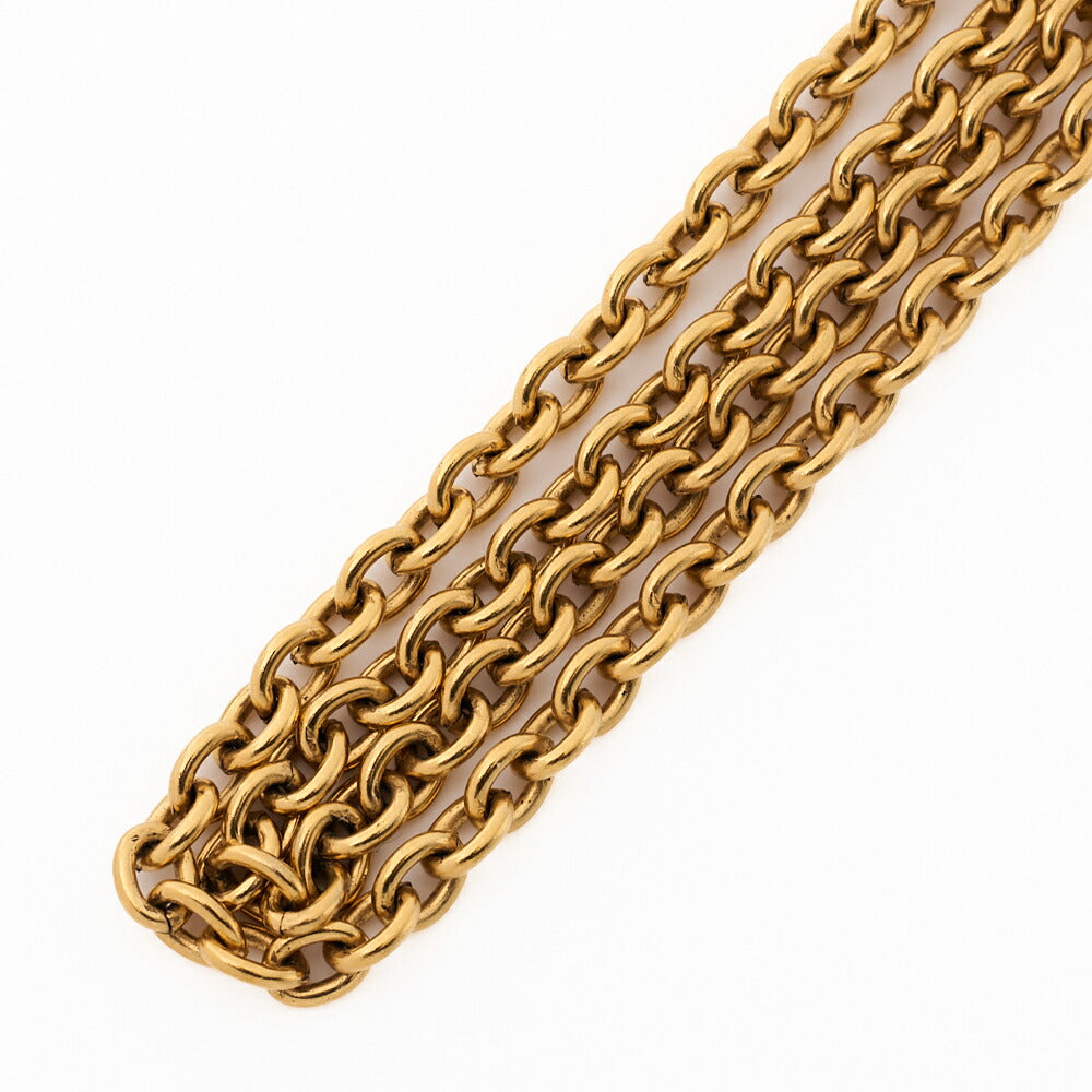 CHANEL Necklace, Coco Mark Matelasse, Gold-Plated, Gold, Gold-Tone Hardware, Pre-Owned - Vintage La Charme