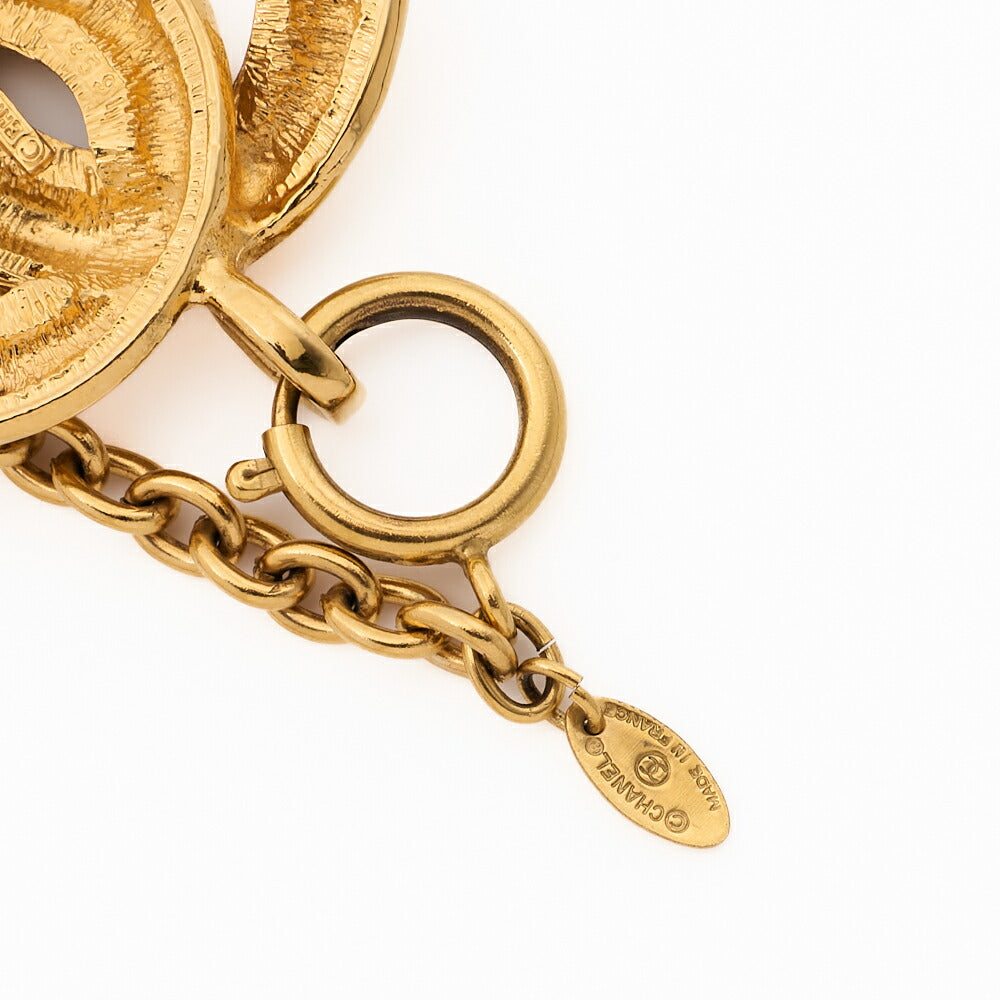 CHANEL Necklace, Coco Mark Matelasse, Gold-Plated, Gold, Gold-Tone Hardware, Pre-Owned - Vintage La Charme