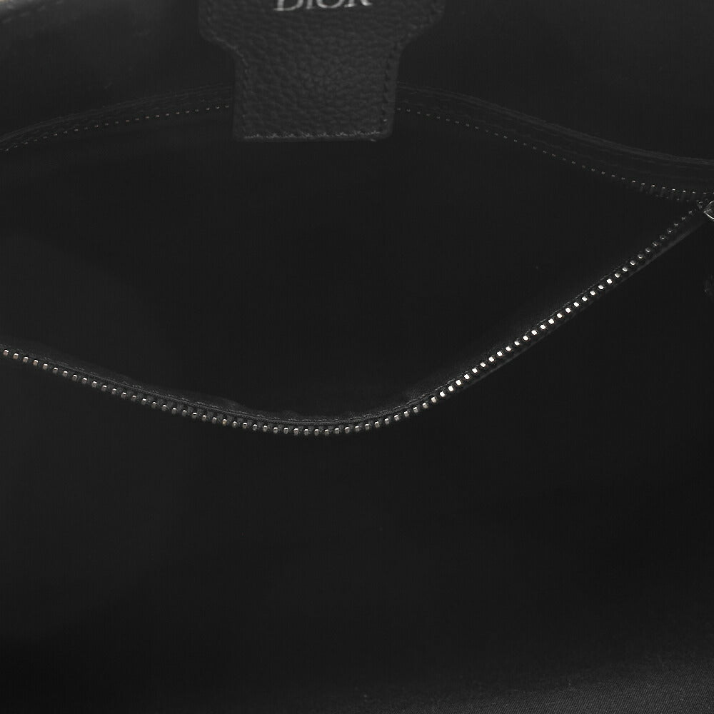 Dior Saddle Tote Bag Oblique Canvas Leather Black Silver-Tone Hardware Pre-Owned - Vintage La Charme