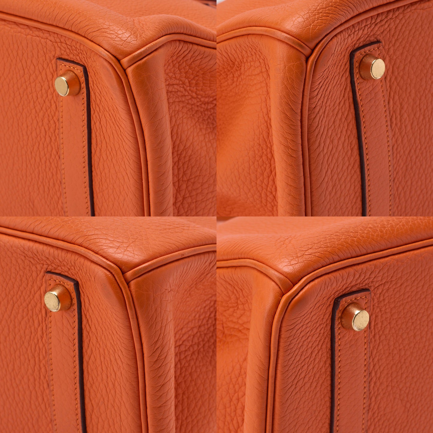 HERMES Birkin 35 Handbag Tryon Clément Leather Orange Gold-Tone Hardware Pre-Owned - Vintage La Charme