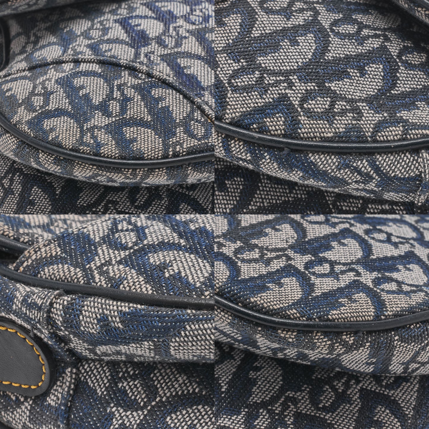 Dior Trotter Saddle Bag Canvas Leather Navy Gold-Tone Hardware Pre-Owned - Vintage La Charme