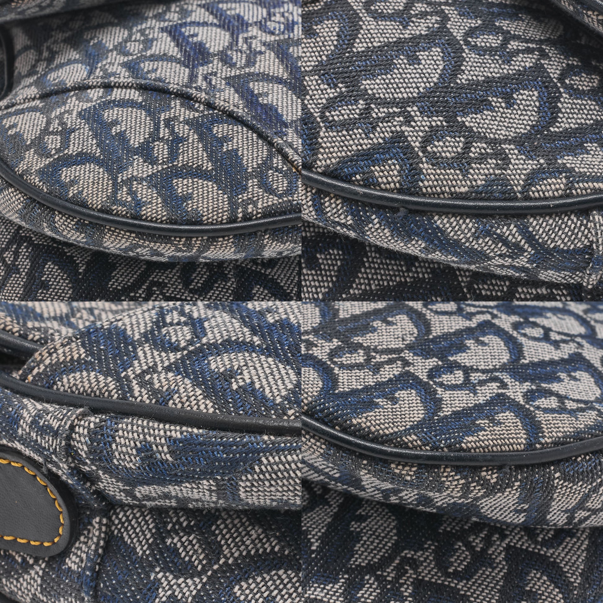 Dior Trotter Saddle Bag Canvas Leather Navy Gold-Tone Hardware Pre-Owned - Vintage La Charme