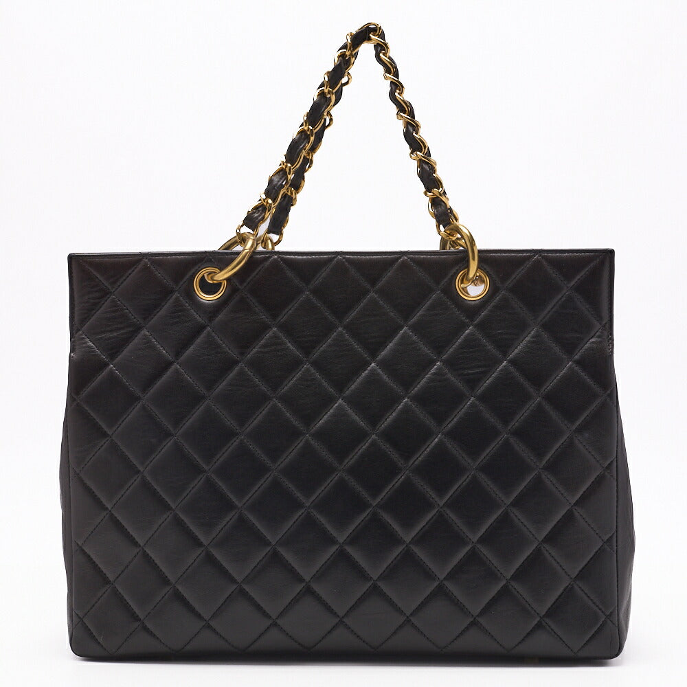 CHANEL Shoulder Tote Bag Matelasse Coco Mark Lambskin Black Gold-Tone Hardware Pre-Owned - Vintage La Charme