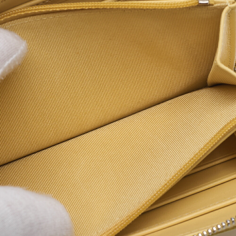 CHANEL Long Wallet, Matelasse, Caviar Skin, Yellow, Gold-Tone Hardware, Pre-Owned - Vintage La Charme