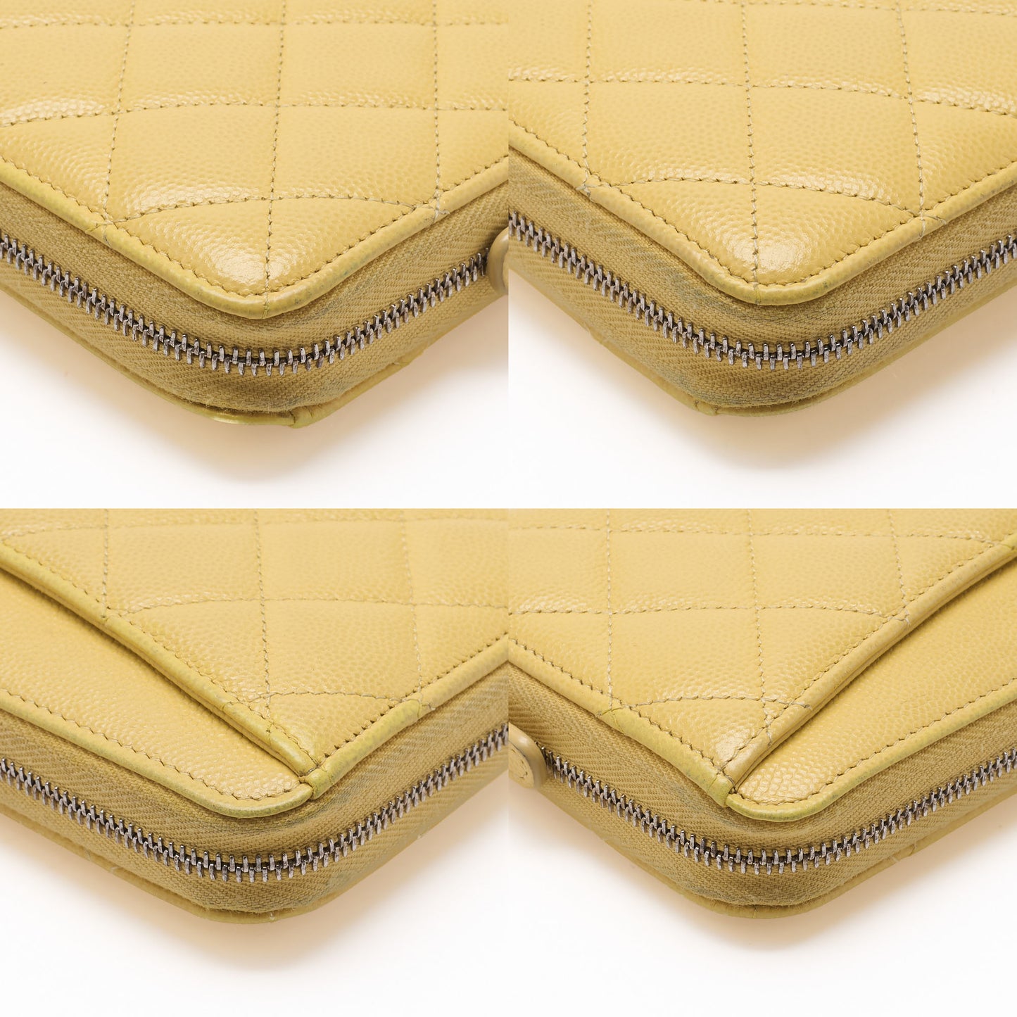 CHANEL Long Wallet, Matelasse, Caviar Skin, Yellow, Gold-Tone Hardware, Pre-Owned - Vintage La Charme