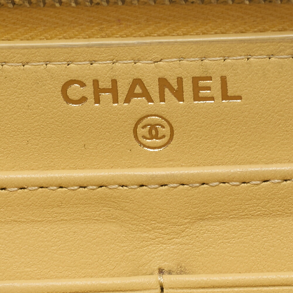 CHANEL Long Wallet, Matelasse, Caviar Skin, Yellow, Gold-Tone Hardware, Pre-Owned - Vintage La Charme