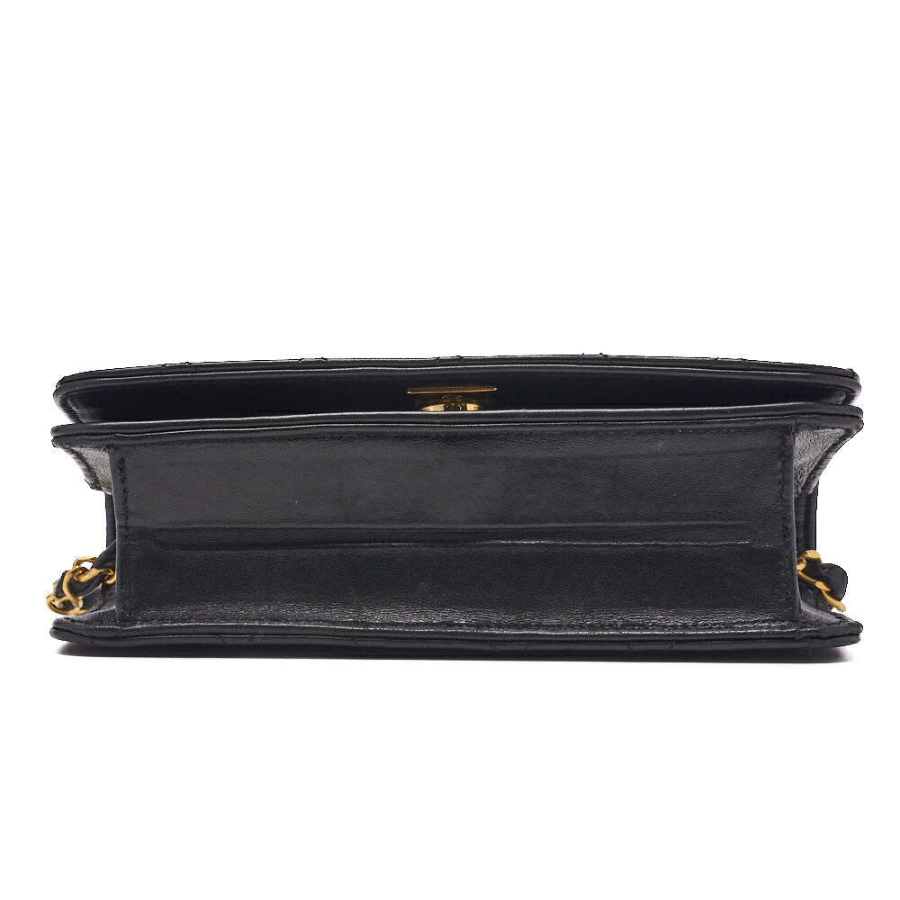 CHANEL Shoulder Bag Matelasse Lambskin Black Gold-Tone Hardware Pre-Owned - Vintage La Charme