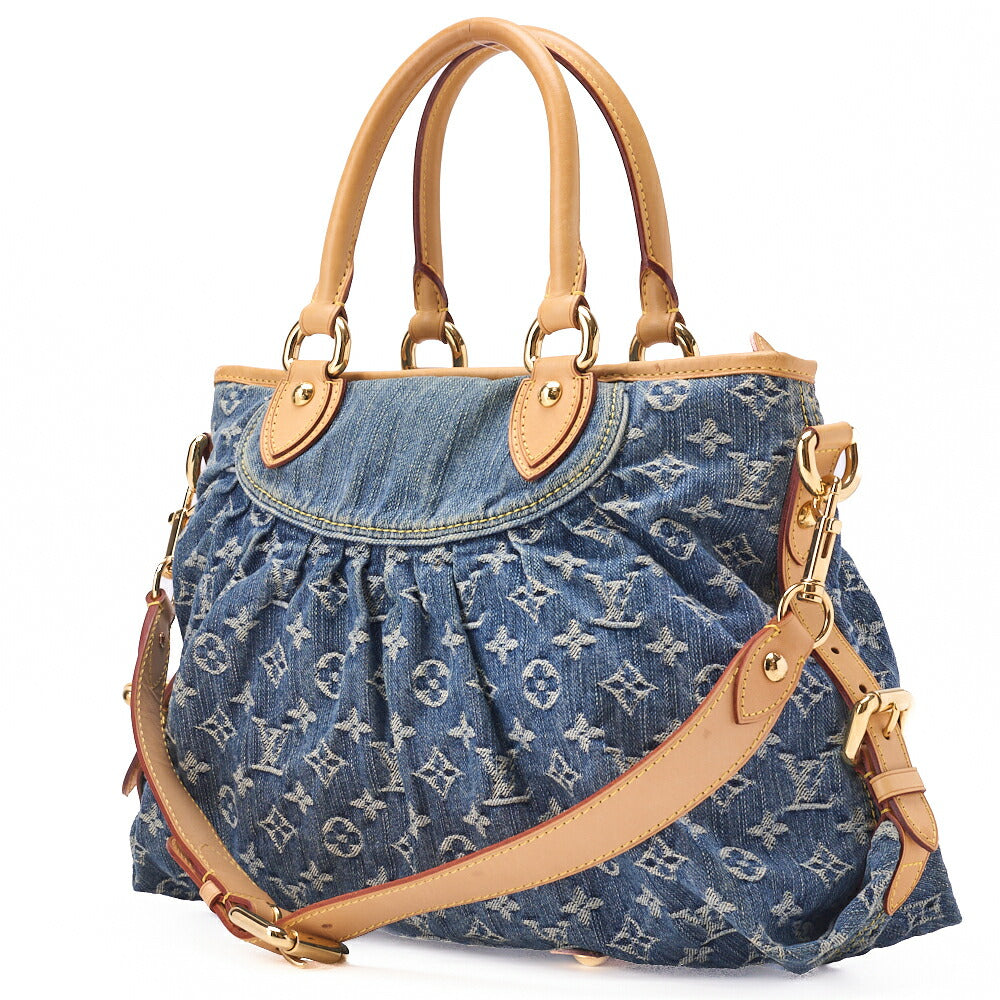 Louis Vuitton Shoulder Bag 2WAY Monogram Denim Blue Gold-Tone Hardware Pre-Owned - Vintage La Charme