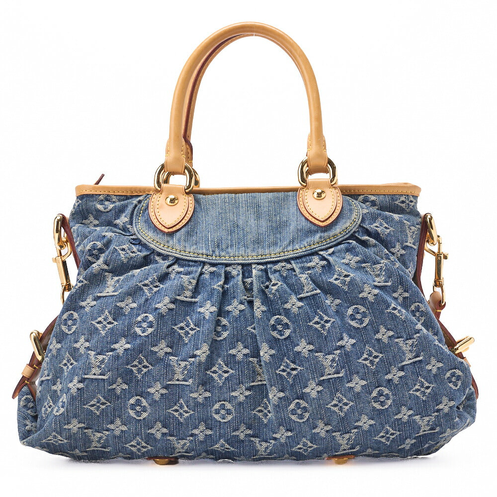 Louis Vuitton Shoulder Bag 2WAY Monogram Denim Blue Gold-Tone Hardware Pre-Owned - Vintage La Charme