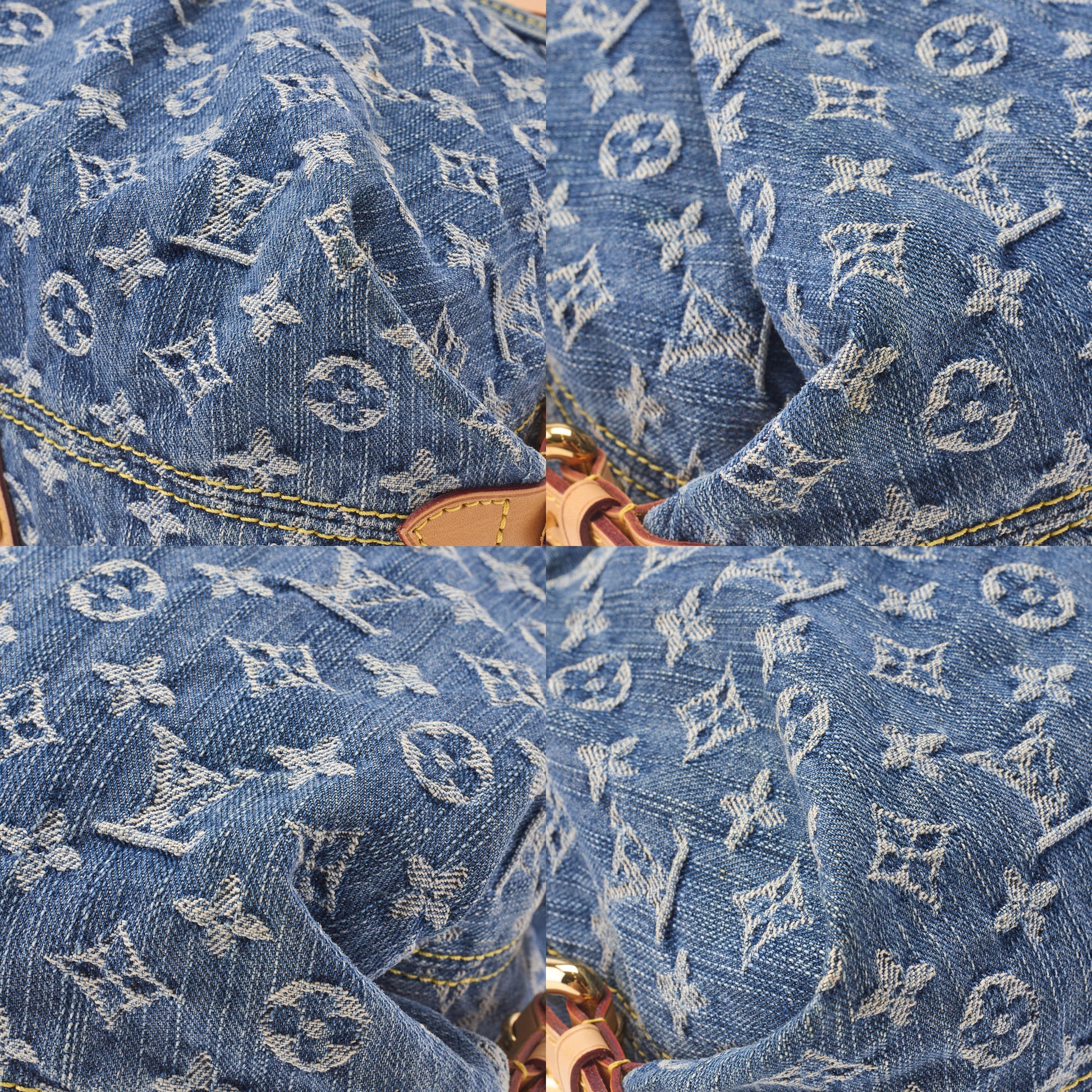 Louis Vuitton Shoulder Bag 2WAY Monogram Denim Blue Gold-Tone Hardware Pre-Owned - Vintage La Charme