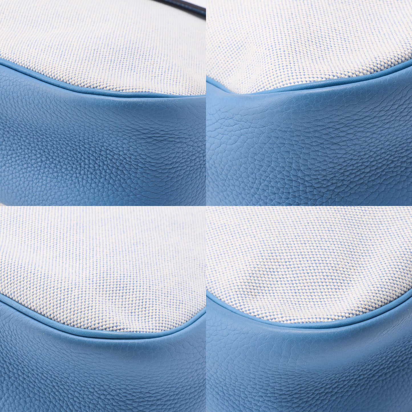 HERMES Christine Shoulder Bag Toile Ash Buffle Blue Jean Silver-Tone Hardware Pre-Owned - Vintage La Charme