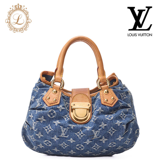 Louis Vuitton Shoulder Bag, Monogram Denim, Blue, Gold-Tone Hardware, Pre-Owned - Vintage La Charme