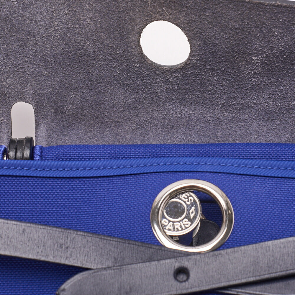HERMES Ale Bag Zip PM 2WAY Handbag Calf Blue Silver-Tone Hardware Pre-Owned - Vintage La Charme