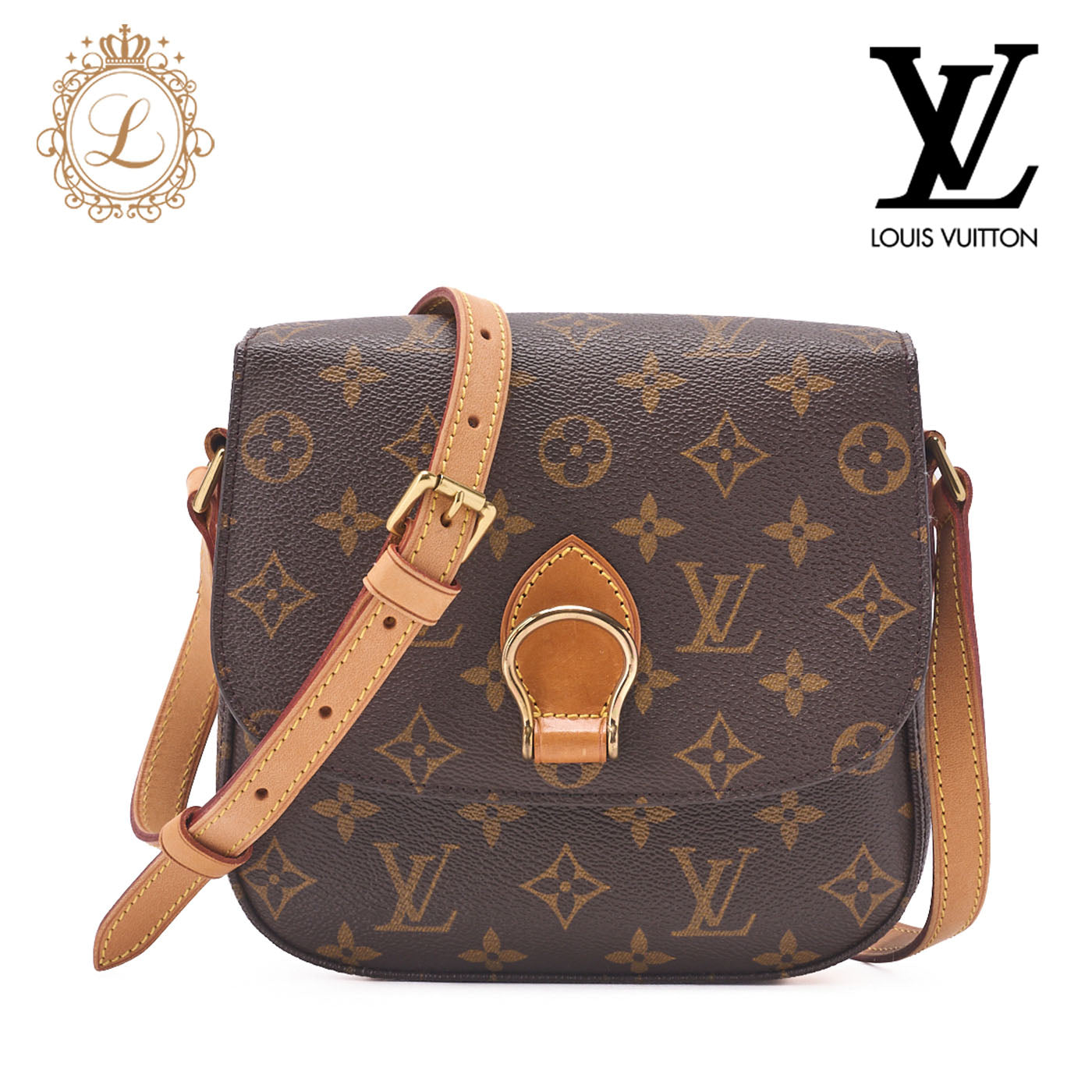Louis Vuitton Shoulder Bag, Monogram, Canvas, Brown, Gold-Tone Hardware, Pre-Owned - Vintage La Charme