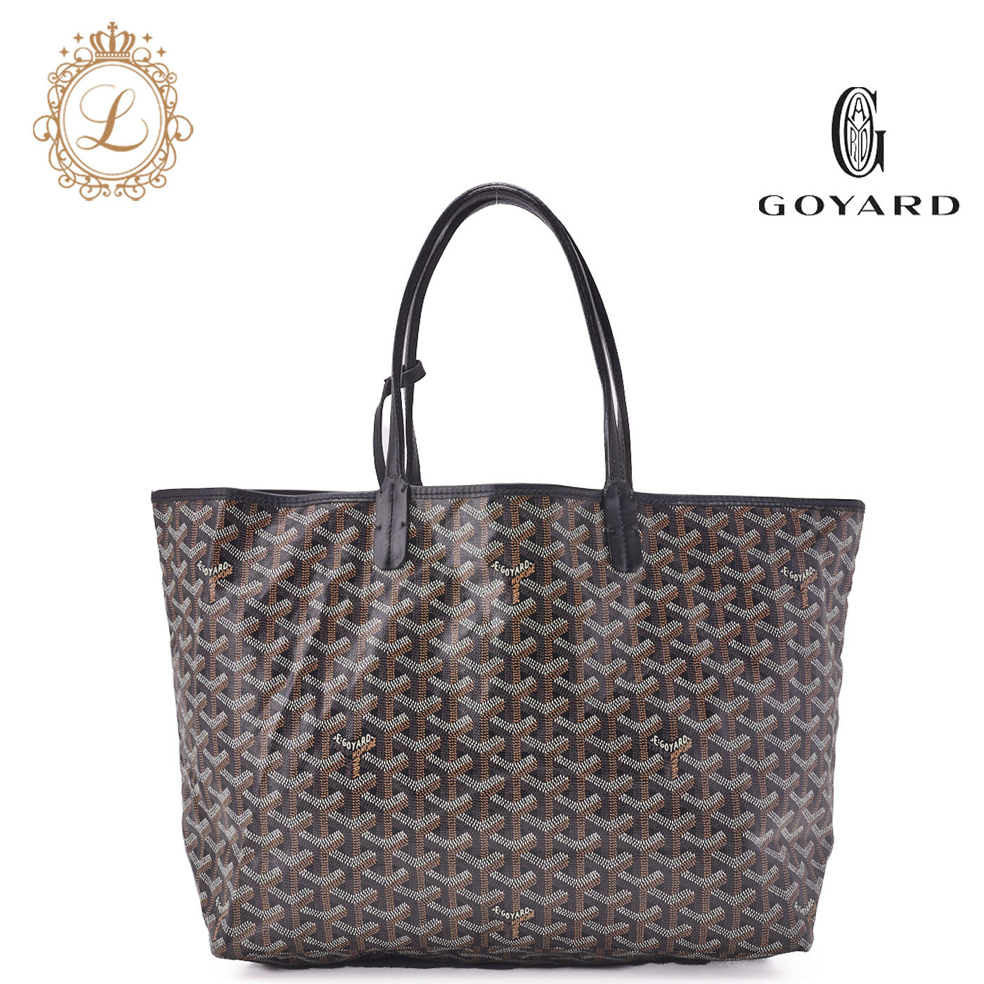 Goyard Saint Louis PM Tote Bag Coating Canvas Black Silver-Tone Hardware Pre-Owned - Vintage La Charme