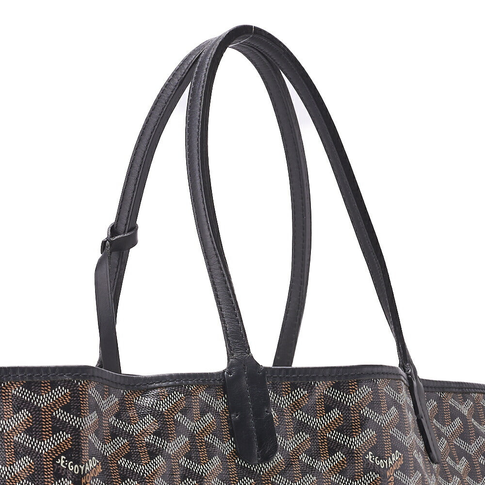 Goyard Saint Louis PM Tote Bag Coating Canvas Black Silver-Tone Hardware Pre-Owned - Vintage La Charme