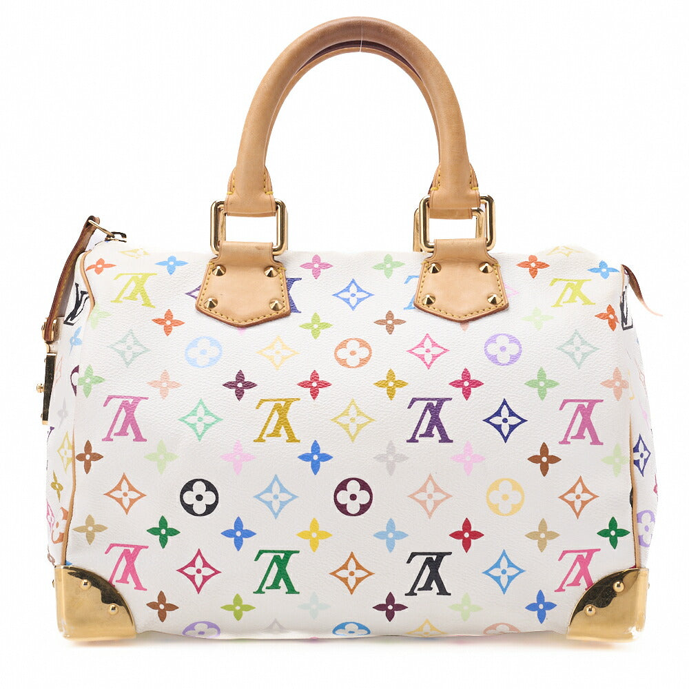 Louis Vuitton Shoulder Bag, Monogram Multicolor, Canvas, White, Gold-Tone Hardware, Pre-Owned - Vintage La Charme