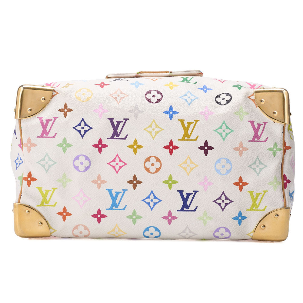 Louis Vuitton Shoulder Bag, Monogram Multicolor, Canvas, White, Gold-Tone Hardware, Pre-Owned - Vintage La Charme