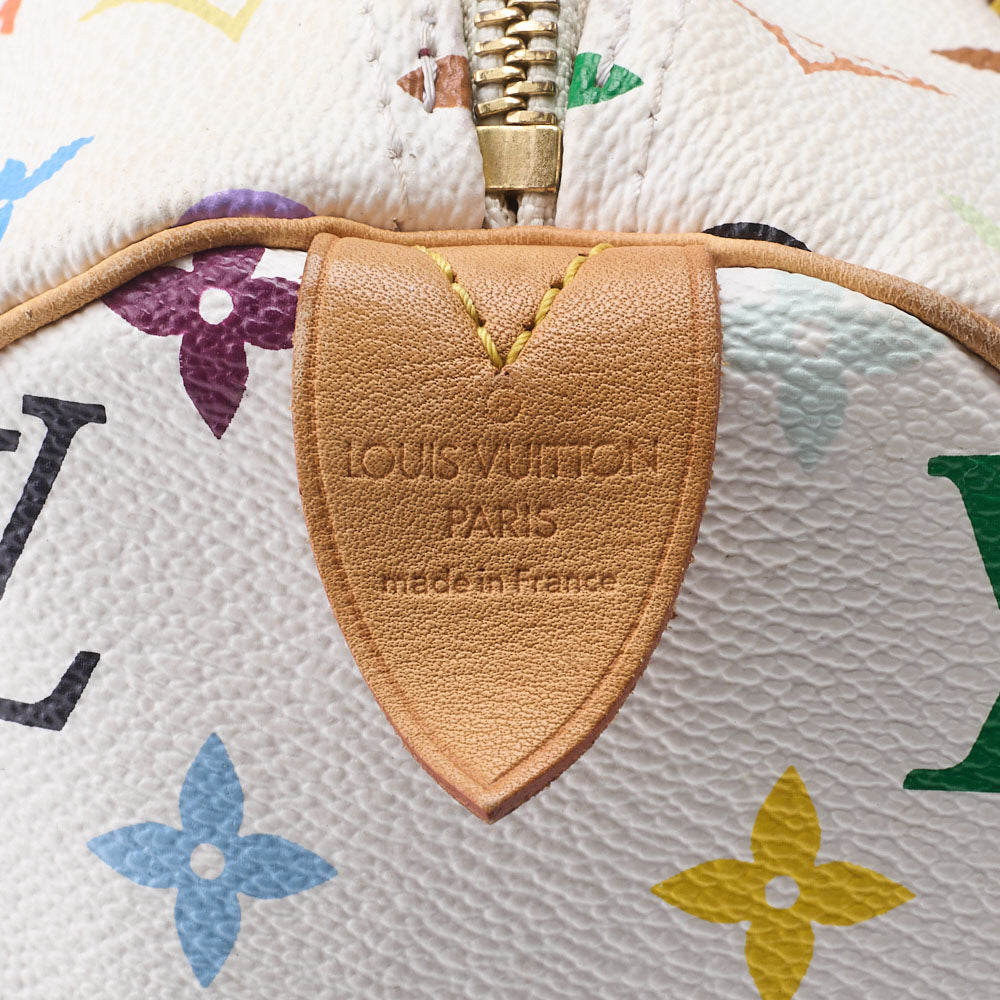 Louis Vuitton Shoulder Bag, Monogram Multicolor, Canvas, White, Gold-Tone Hardware, Pre-Owned - Vintage La Charme