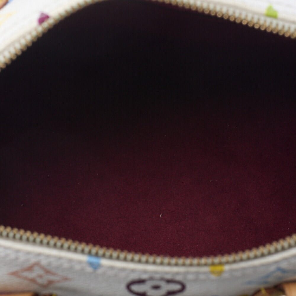 Louis Vuitton Shoulder Bag, Monogram Multicolor, Canvas, White, Gold-Tone Hardware, Pre-Owned - Vintage La Charme