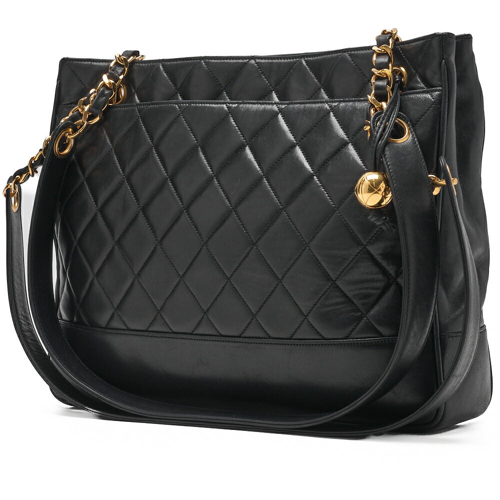 CHANEL Shoulder Bag Tote Bag Matelasse Lambskin Black Gold-Tone Hardware Pre-Owned - Vintage La Charme