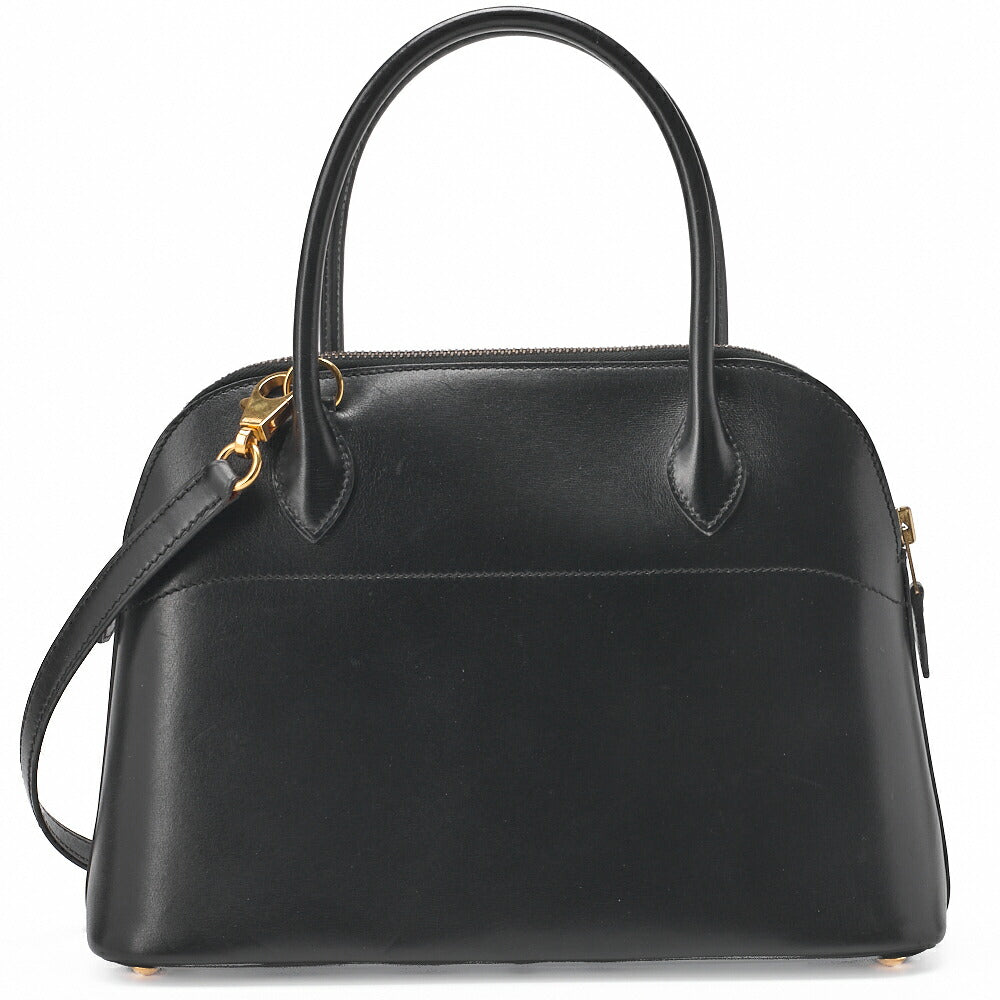 HERMES Bolide 27 Handbag Shoulder Bag 2WAY Box Calf Black Gold-Tone Hardware Pre-Owned - Vintage La Charme