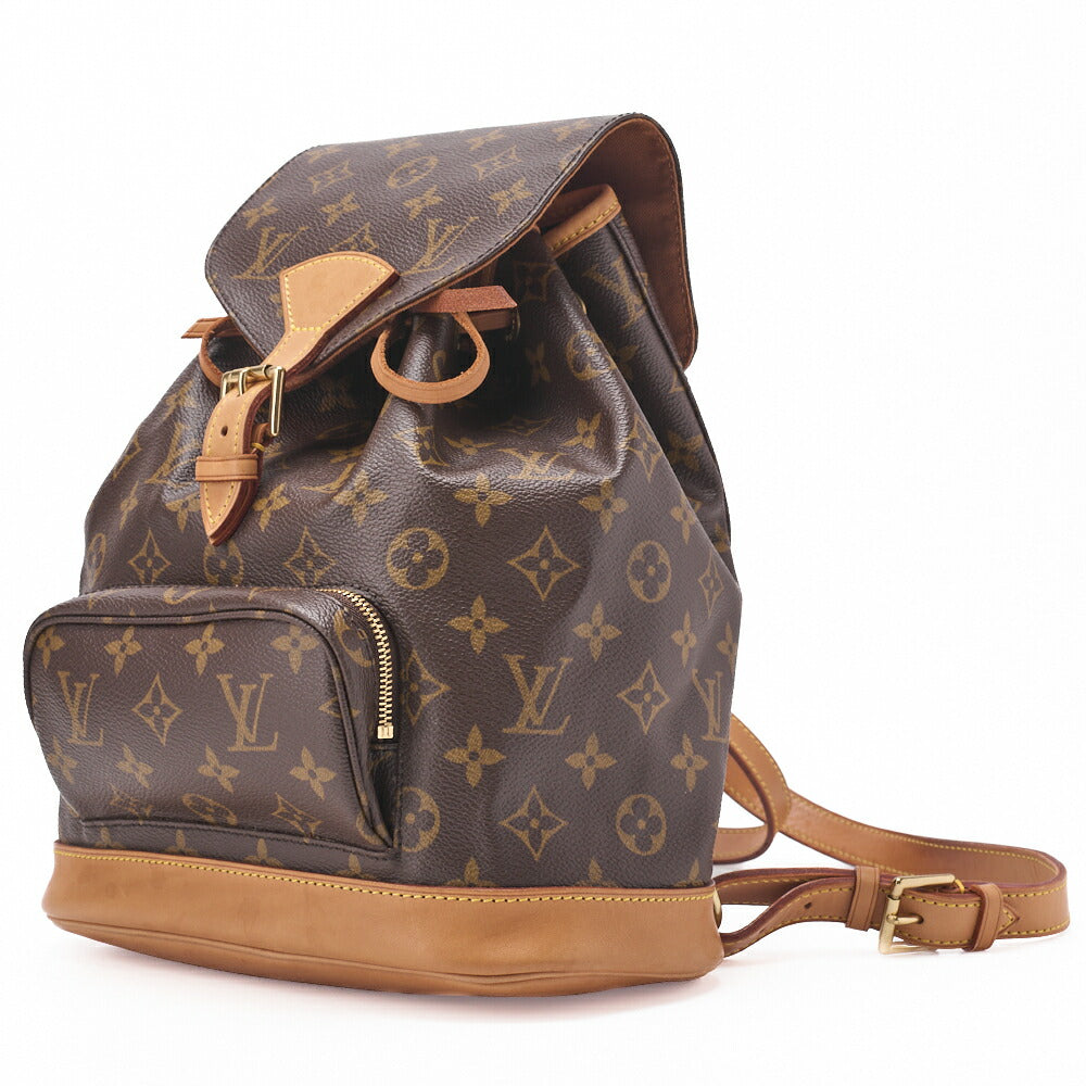 Louis Vuitton Shoulder Backpack Bag Monogram Canvas Brown Gold-Tone Hardware Pre-Owned - Vintage La Charme
