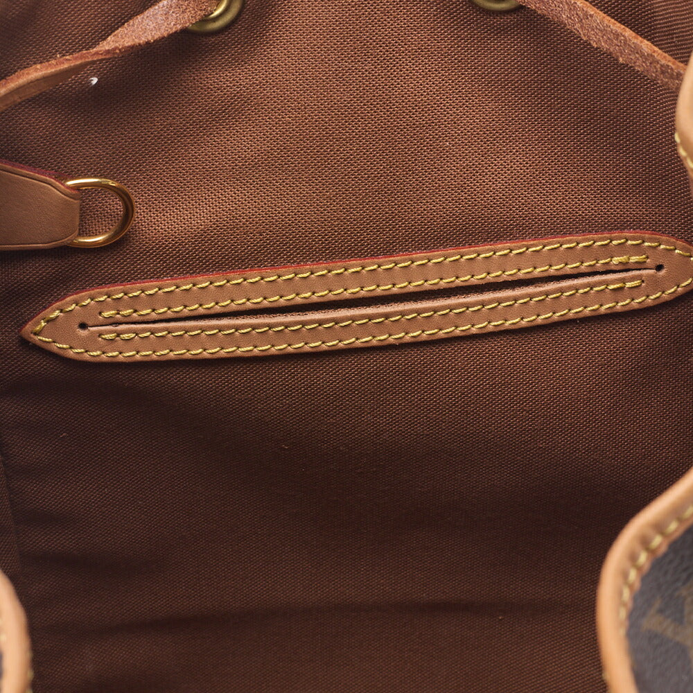 Louis Vuitton Shoulder Backpack Bag Monogram Canvas Brown Gold-Tone Hardware Pre-Owned - Vintage La Charme