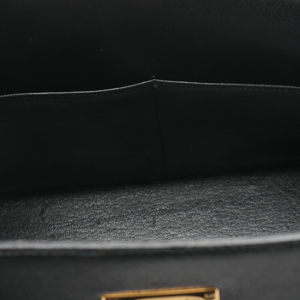 HERMES Kelly 32 Handbag Box Calf Black Gold-Tone Hardware Pre-Owned - Vintage La Charme