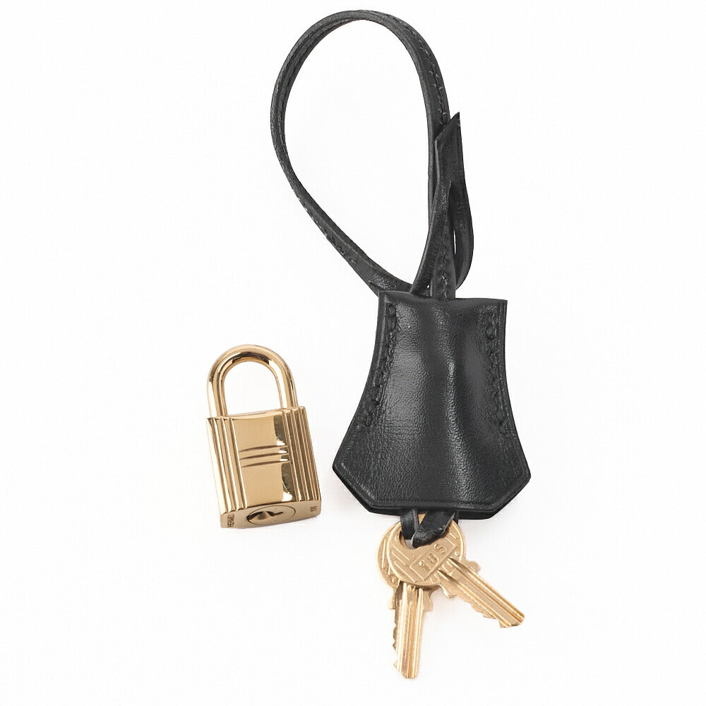 HERMES Kelly 32 Handbag Box Calf Black Gold-Tone Hardware Pre-Owned - Vintage La Charme