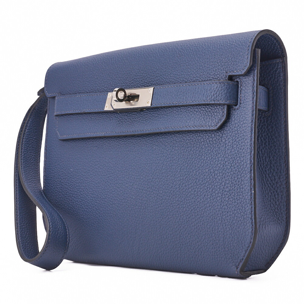 HERMES Shoulder Bag, Kerry de Peche 25, Silver Metal Fittings, Canvas, Vert Bosphort, Silver-Tone Hardware, Pre-Owned - Vintage La Charme