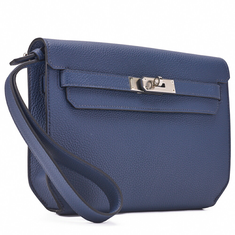 HERMES Shoulder Bag, Kerry de Peche 25, Silver Metal Fittings, Canvas, Vert Bosphort, Silver-Tone Hardware, Pre-Owned - Vintage La Charme