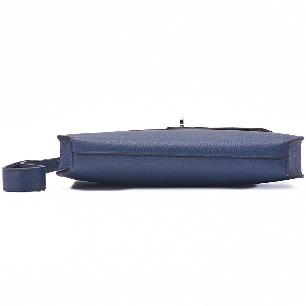 HERMES Shoulder Bag, Kerry de Peche 25, Silver Metal Fittings, Canvas, Vert Bosphort, Silver-Tone Hardware, Pre-Owned - Vintage La Charme