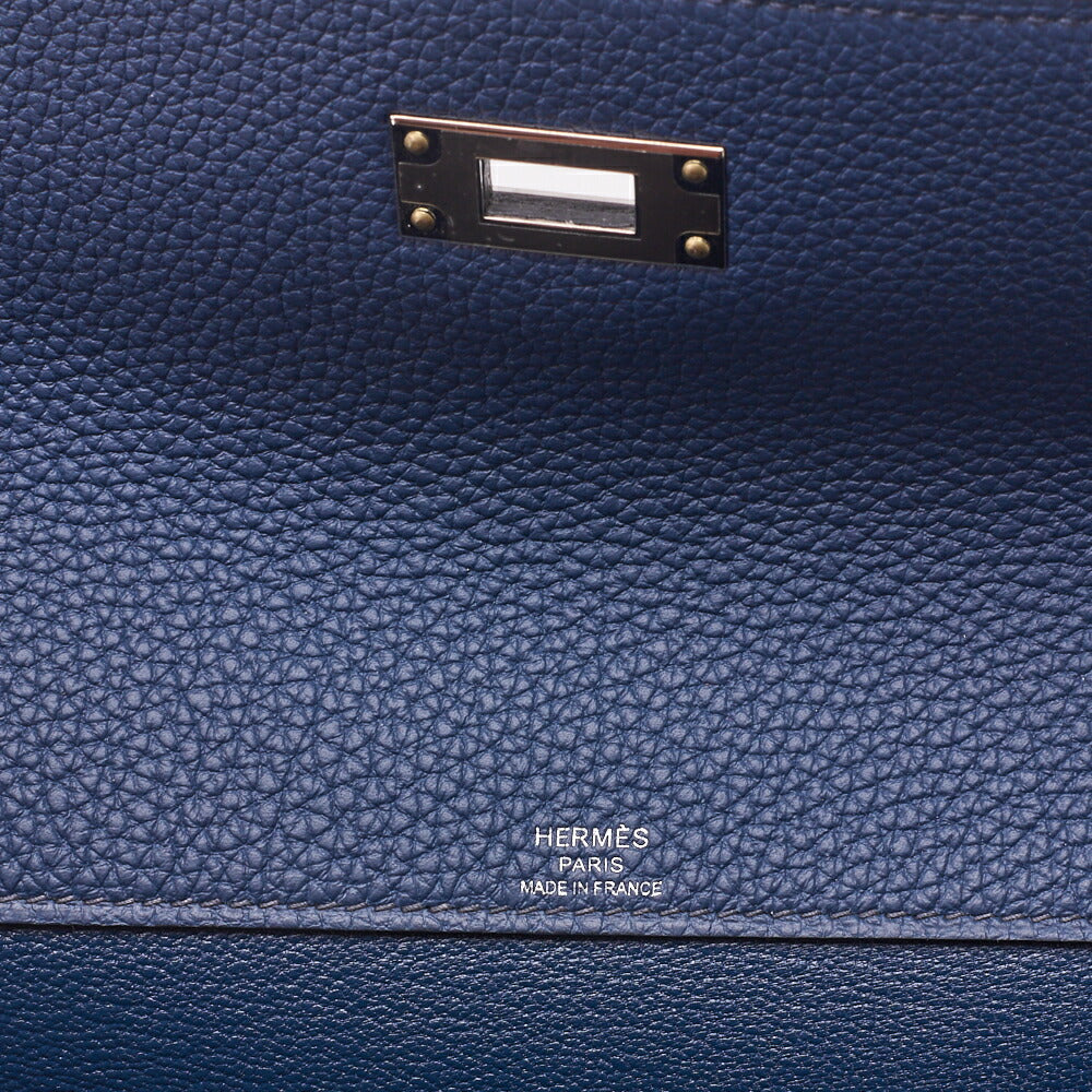 HERMES Shoulder Bag, Kerry de Peche 25, Silver Metal Fittings, Canvas, Vert Bosphort, Silver-Tone Hardware, Pre-Owned - Vintage La Charme