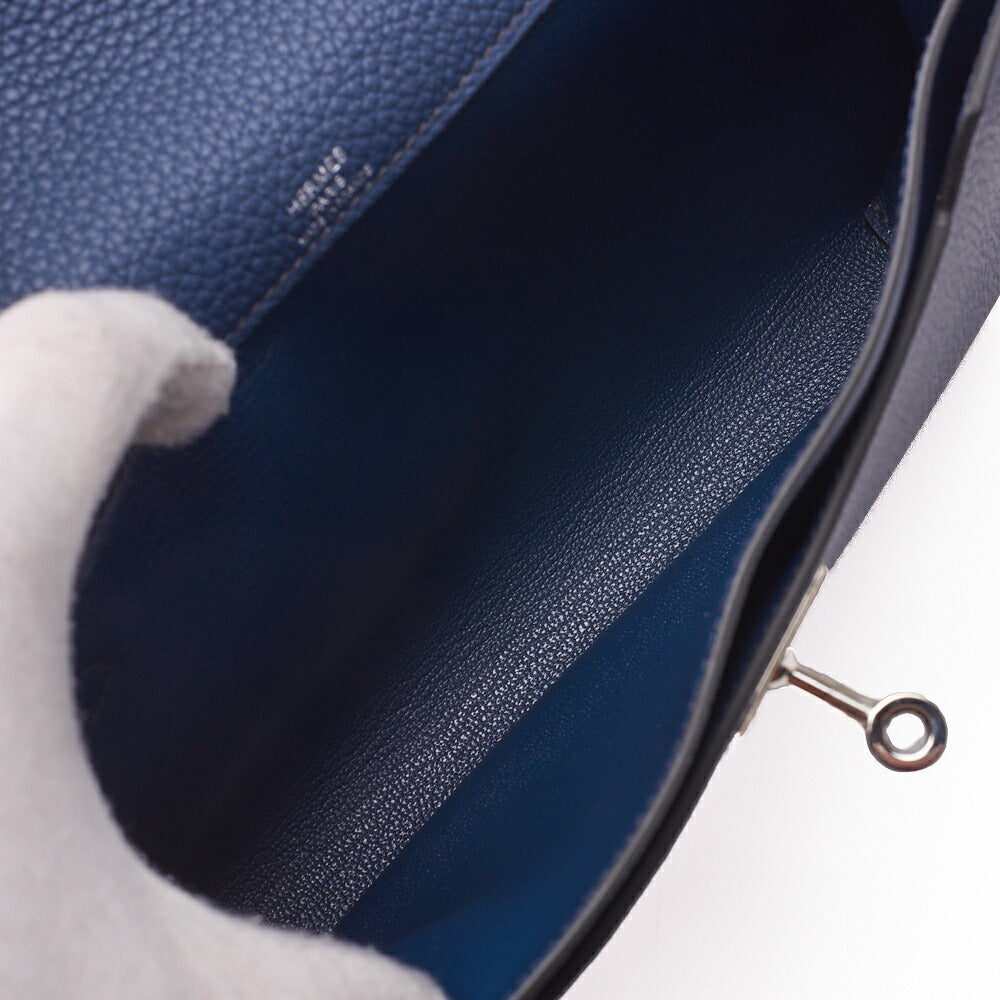 HERMES Shoulder Bag, Kerry de Peche 25, Silver Metal Fittings, Canvas, Vert Bosphort, Silver-Tone Hardware, Pre-Owned - Vintage La Charme