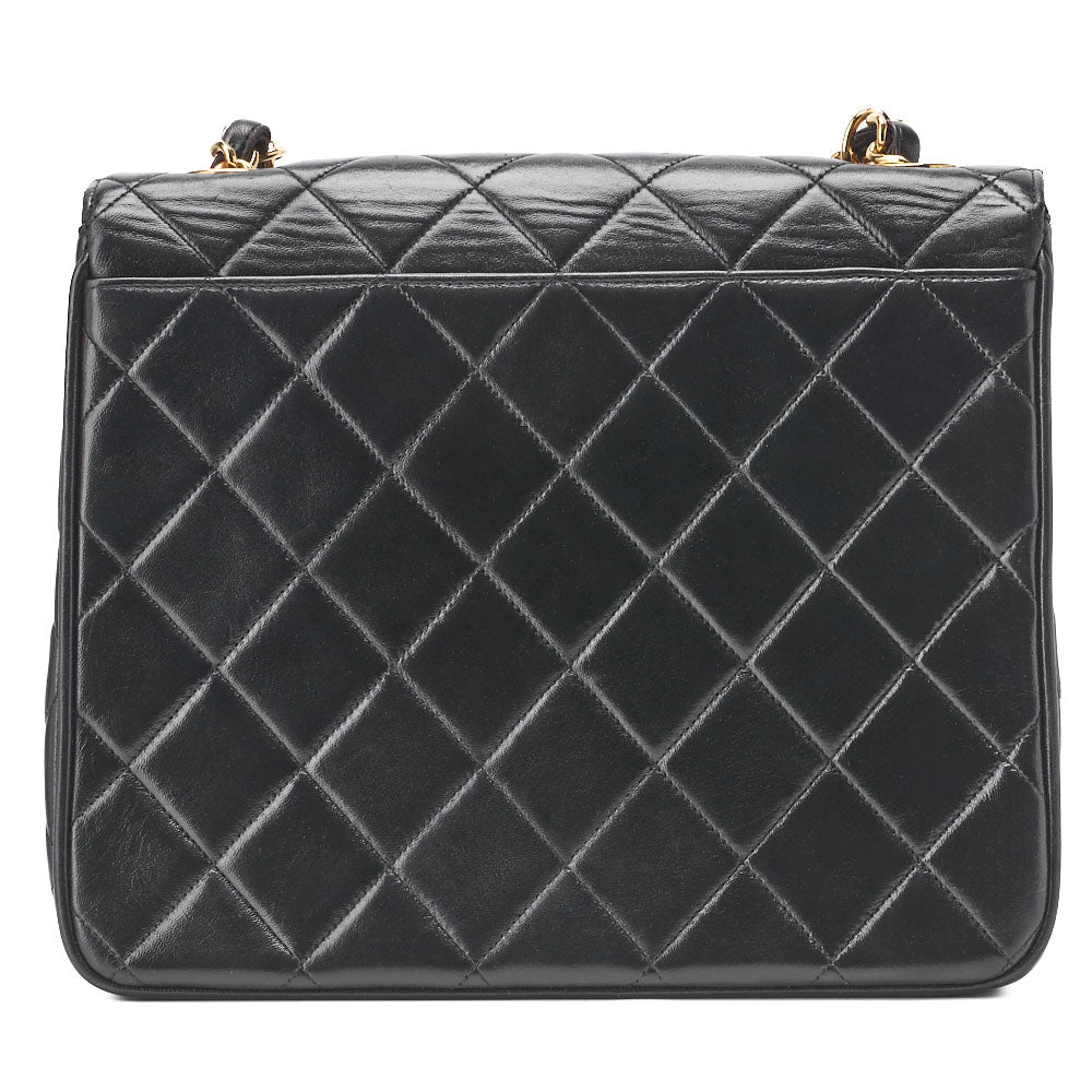 CHANEL Shoulder Bag, Deca Matelasse, Lambskin, Black, Gold-Tone Hardware, Pre-Owned - Vintage La Charme