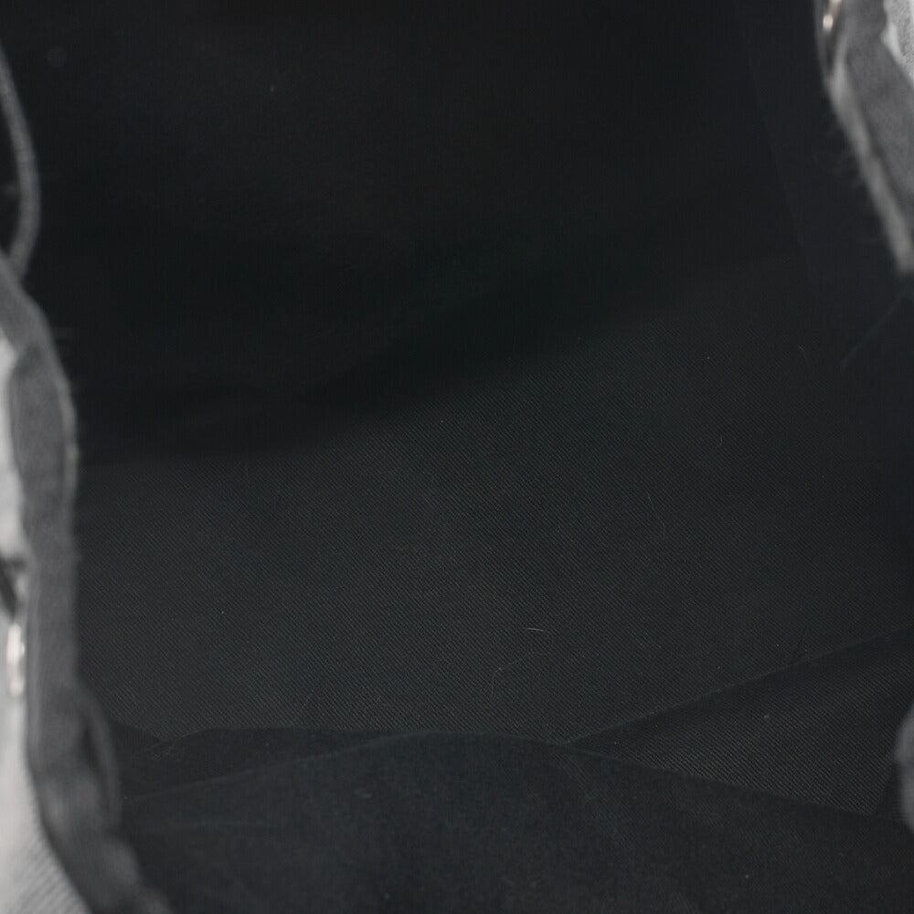 CHANEL Backpack Bag Deauville Drawstring Canvas Denim Gray Silver-Tone Hardware Pre-Owned - Vintage La Charme