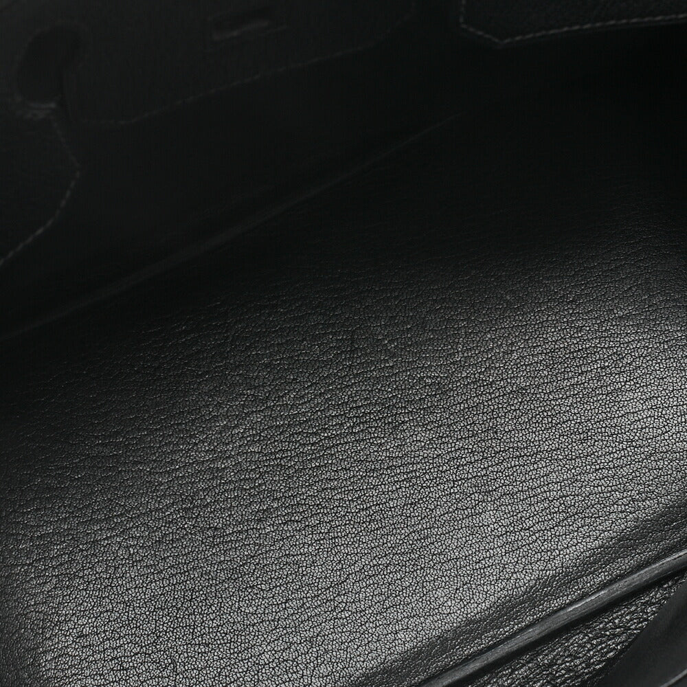 HERMES Birkin 35 Handbag Chèvre Black Silver-Tone Hardware Pre-Owned - Vintage La Charme