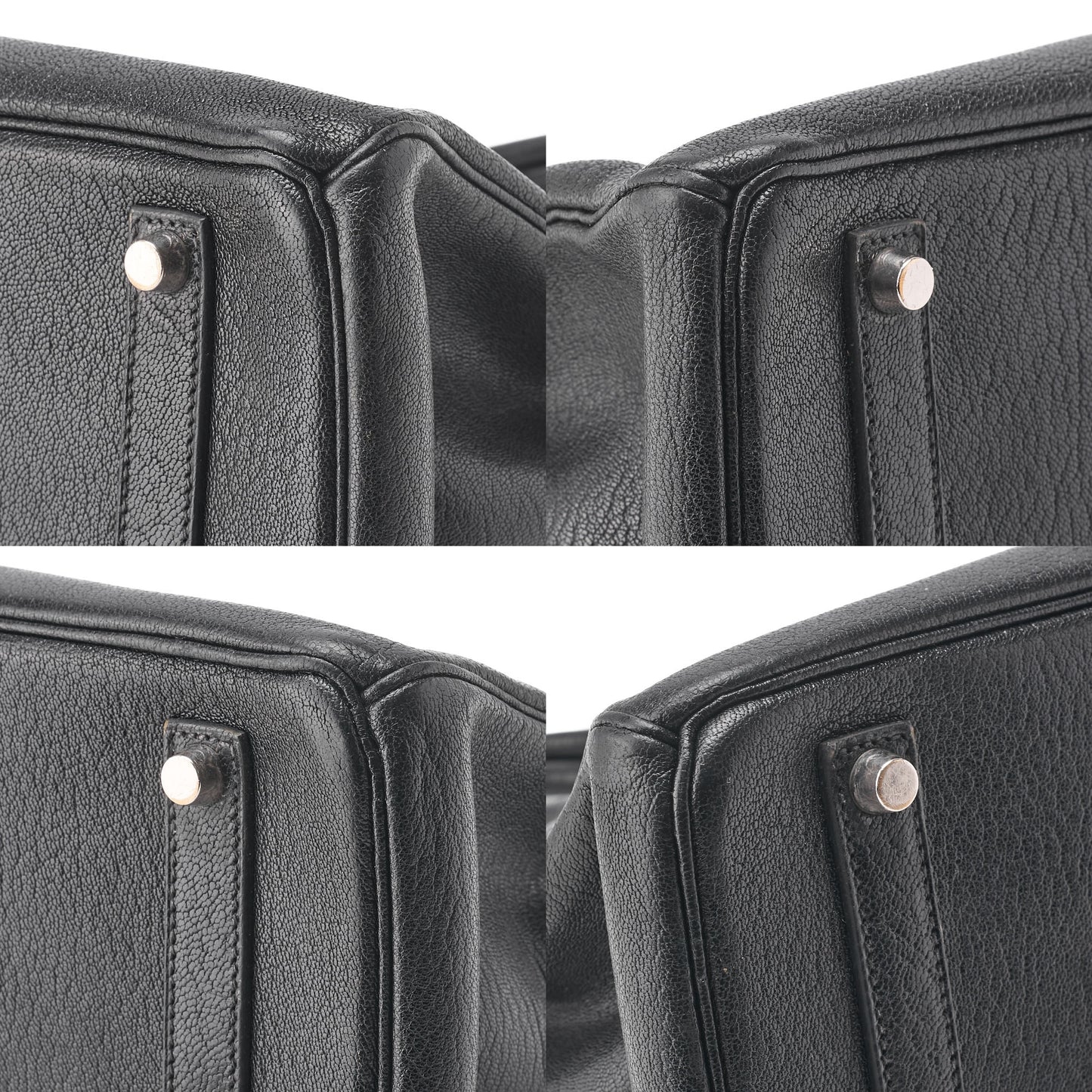 HERMES Birkin 35 Handbag Chèvre Black Silver-Tone Hardware Pre-Owned - Vintage La Charme