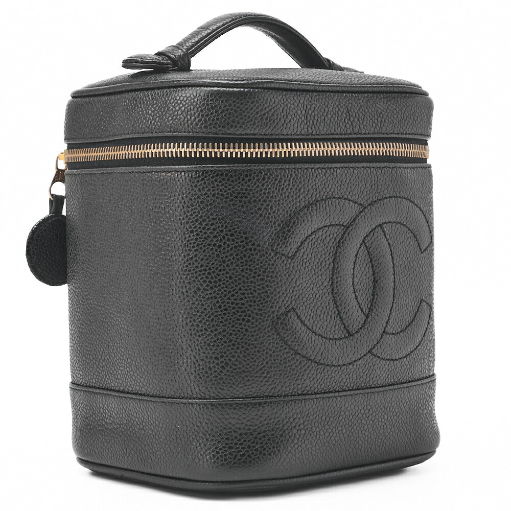 CHANEL Vanity Handbag, Coco Mark, Caviar Skin, Black, Gold-Tone Hardware, Pre-Owned - Vintage La Charme