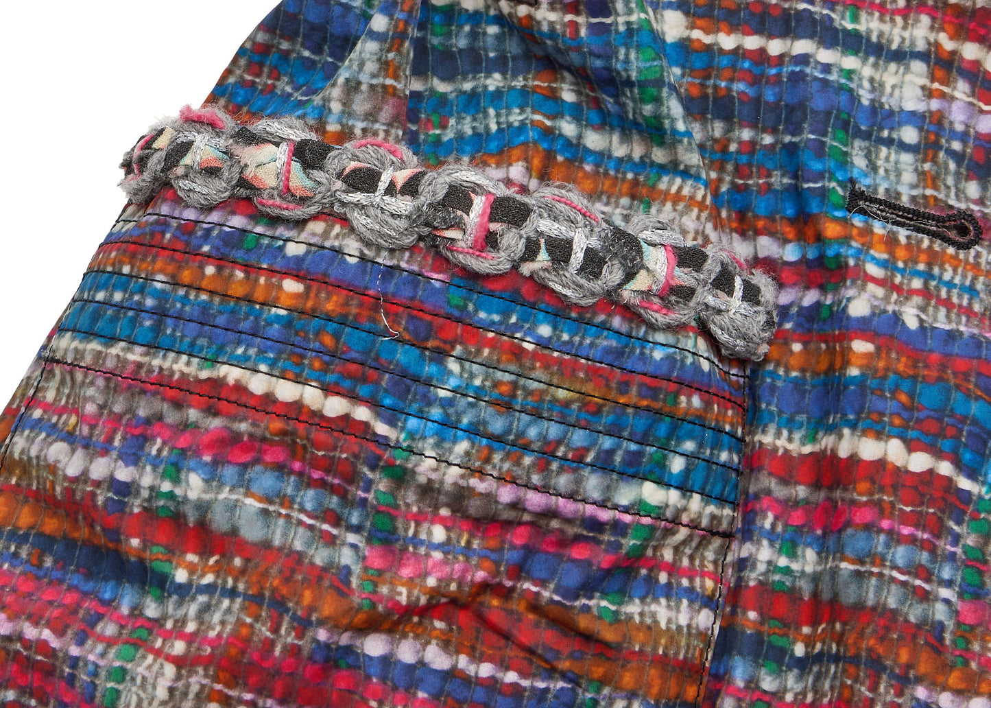 CHANEL Outerwear Jacket, Coco Button, Cotton Polyester Blend, Multicolor, Silver-Tone Hardware, Pre-Owned - Vintage La Charme