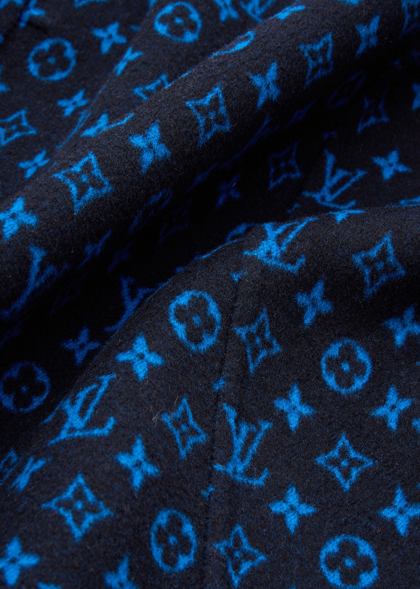 Louis Vuitton Gown Coat, Monogram, Wool Silk Blend, Navy, Silver-Tone Hardware, Pre-Owned - Vintage La Charme